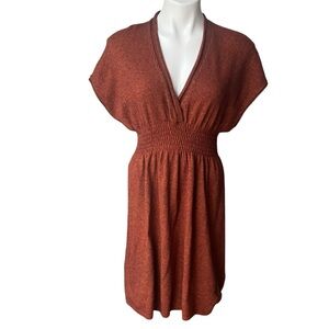 Anthropologie Sparrow Rust Cinched Waist Sweater Dress, Sz S
